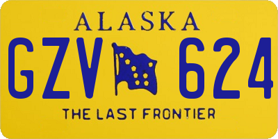 AK license plate GZV624