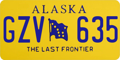 AK license plate GZV635