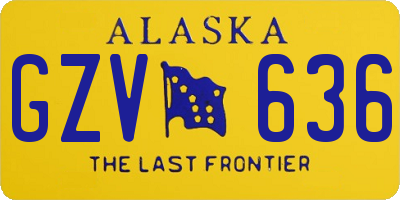 AK license plate GZV636