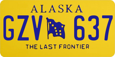 AK license plate GZV637