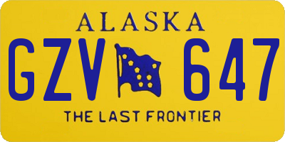 AK license plate GZV647