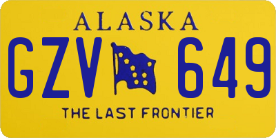 AK license plate GZV649