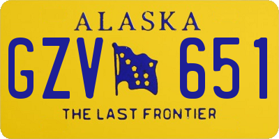 AK license plate GZV651