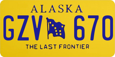 AK license plate GZV670