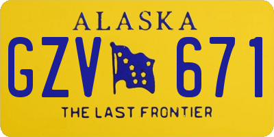 AK license plate GZV671