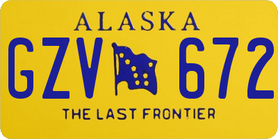 AK license plate GZV672