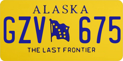 AK license plate GZV675