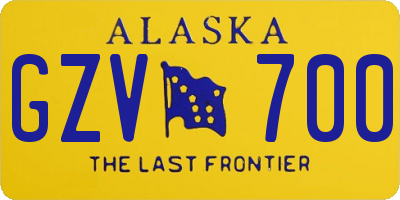 AK license plate GZV700