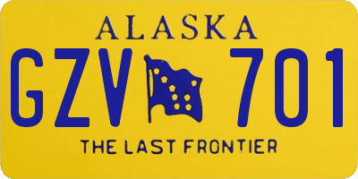 AK license plate GZV701