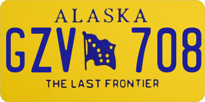 AK license plate GZV708