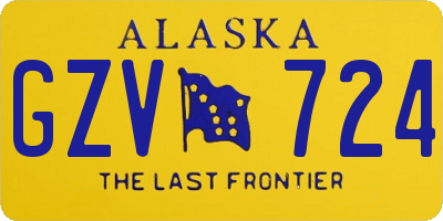 AK license plate GZV724