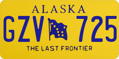 AK license plate GZV725