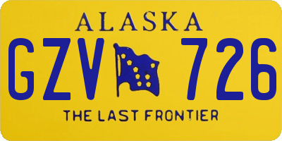 AK license plate GZV726