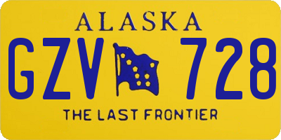 AK license plate GZV728