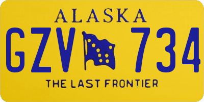 AK license plate GZV734