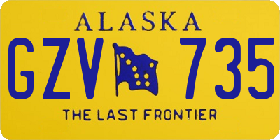 AK license plate GZV735