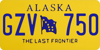 AK license plate GZV750