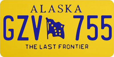 AK license plate GZV755