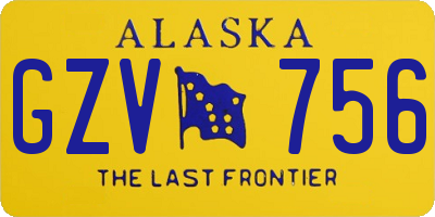 AK license plate GZV756