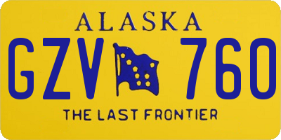 AK license plate GZV760