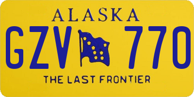 AK license plate GZV770