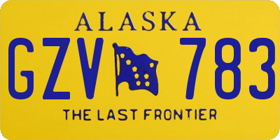 AK license plate GZV783