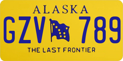 AK license plate GZV789