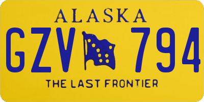 AK license plate GZV794