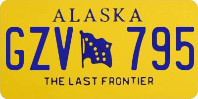 AK license plate GZV795