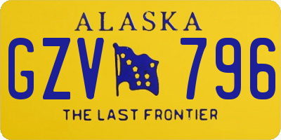 AK license plate GZV796