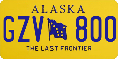 AK license plate GZV800