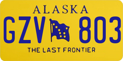 AK license plate GZV803