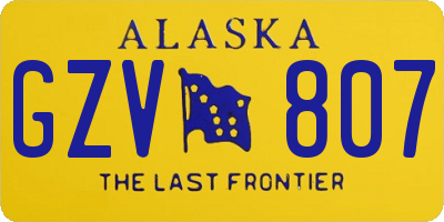 AK license plate GZV807