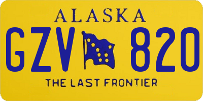 AK license plate GZV820