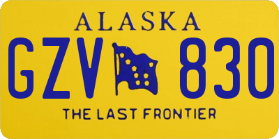 AK license plate GZV830