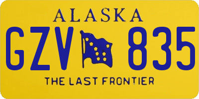 AK license plate GZV835