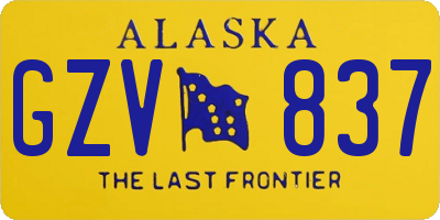 AK license plate GZV837