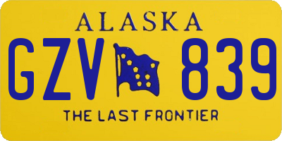 AK license plate GZV839