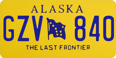 AK license plate GZV840