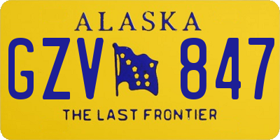 AK license plate GZV847