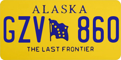 AK license plate GZV860