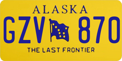 AK license plate GZV870