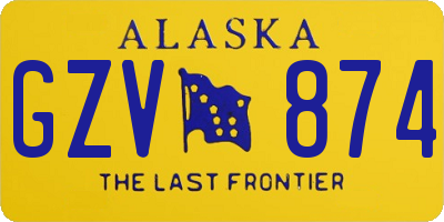 AK license plate GZV874