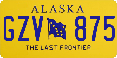 AK license plate GZV875