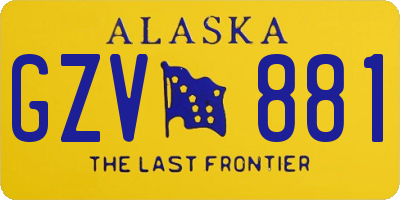 AK license plate GZV881