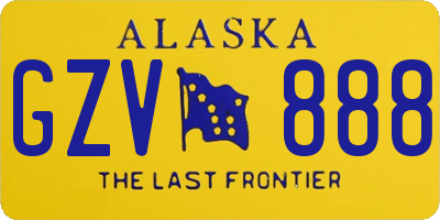 AK license plate GZV888