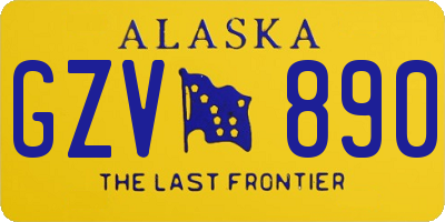 AK license plate GZV890