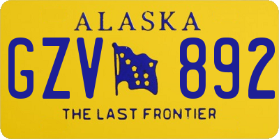 AK license plate GZV892