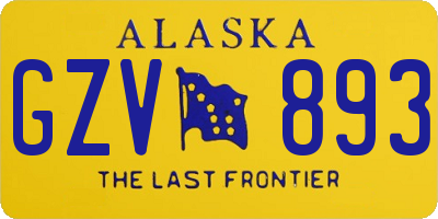 AK license plate GZV893