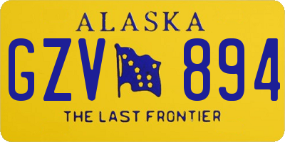 AK license plate GZV894